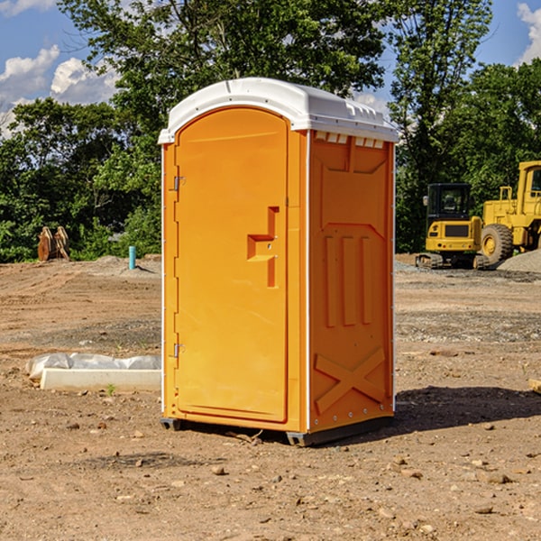 how often are the portable restrooms cleaned and serviced during a rental period in New Liberty IA